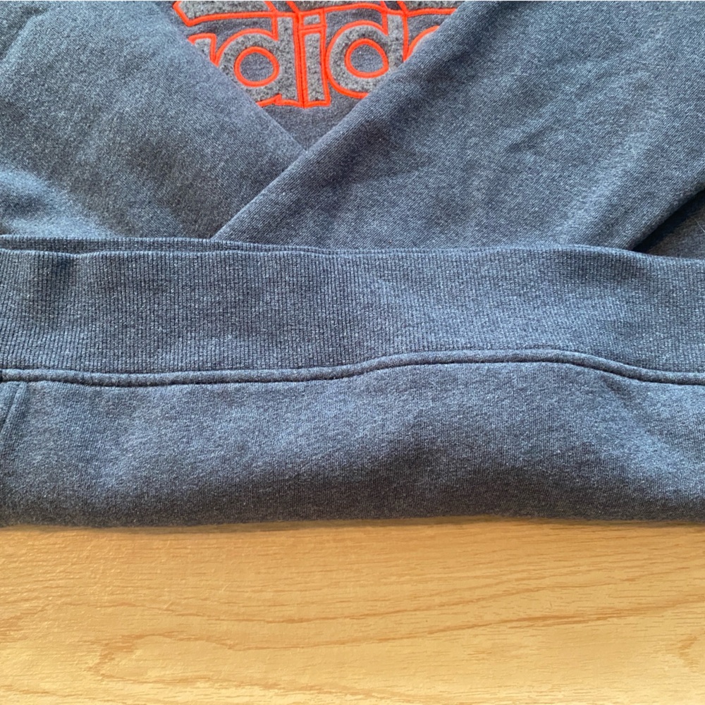 Adidas Men's Dark Gray Hoodie with bright orange  Logo , SIZE MEDIUM - Picture 9 of 10